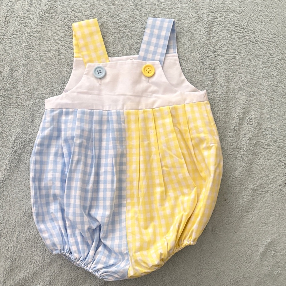 The Beaufort Bonnet Company Blue and Yellow Gingham Bodysuit